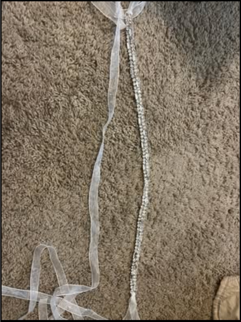 David's Bridal Silver Crystal Ribbon Belt